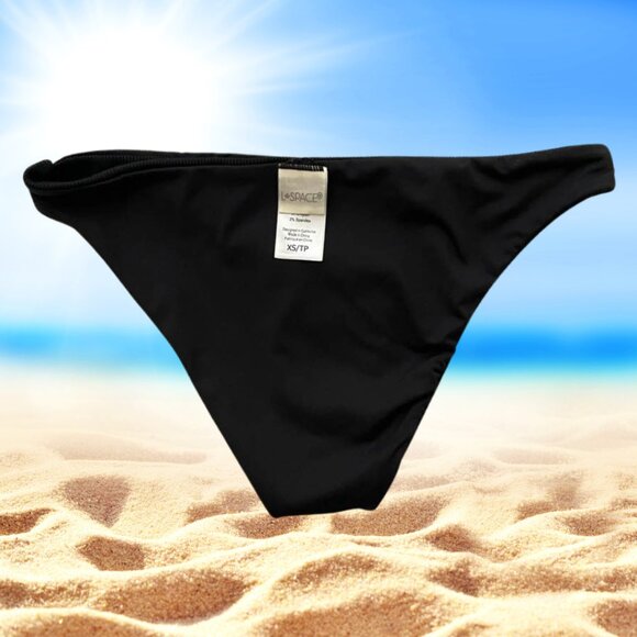 L*Space Black Ribbed Bikini Bottom – Size XS – Flattering Fit & Stretchy Comfort - Picture 4 of 10